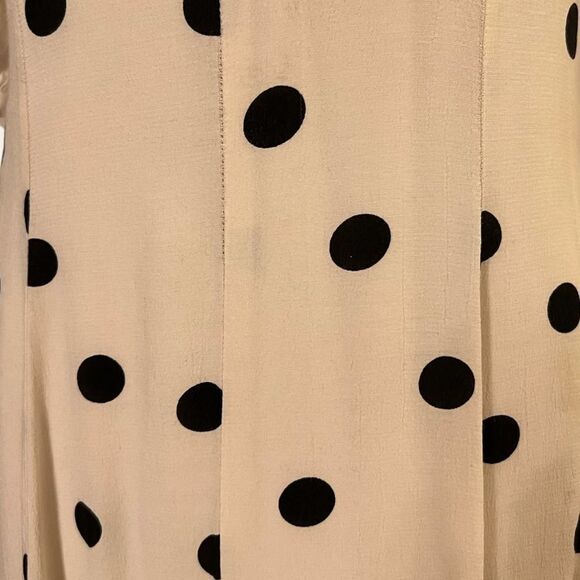 Creamy Black Polka Dot Long Dress, Size S, 2 pc w/ slip, Zip Back, Slimming!!! - Picture 5 of 10
